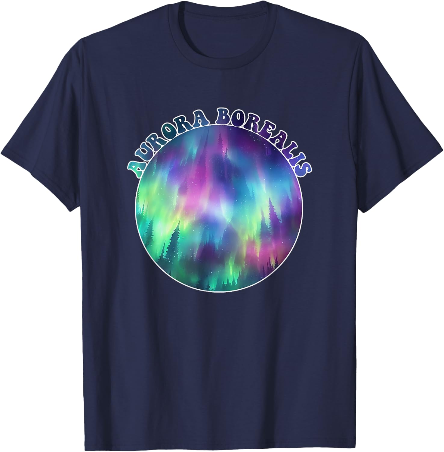 Aurora Borealis Northern Light Souvenir Adults Kids Women T-Shirt - T-Shirt | Navy