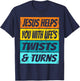 Retro Jesus Helps You With Life's Twists And Turns VBS 2023 T-Shirt - T-Shirt | Navy