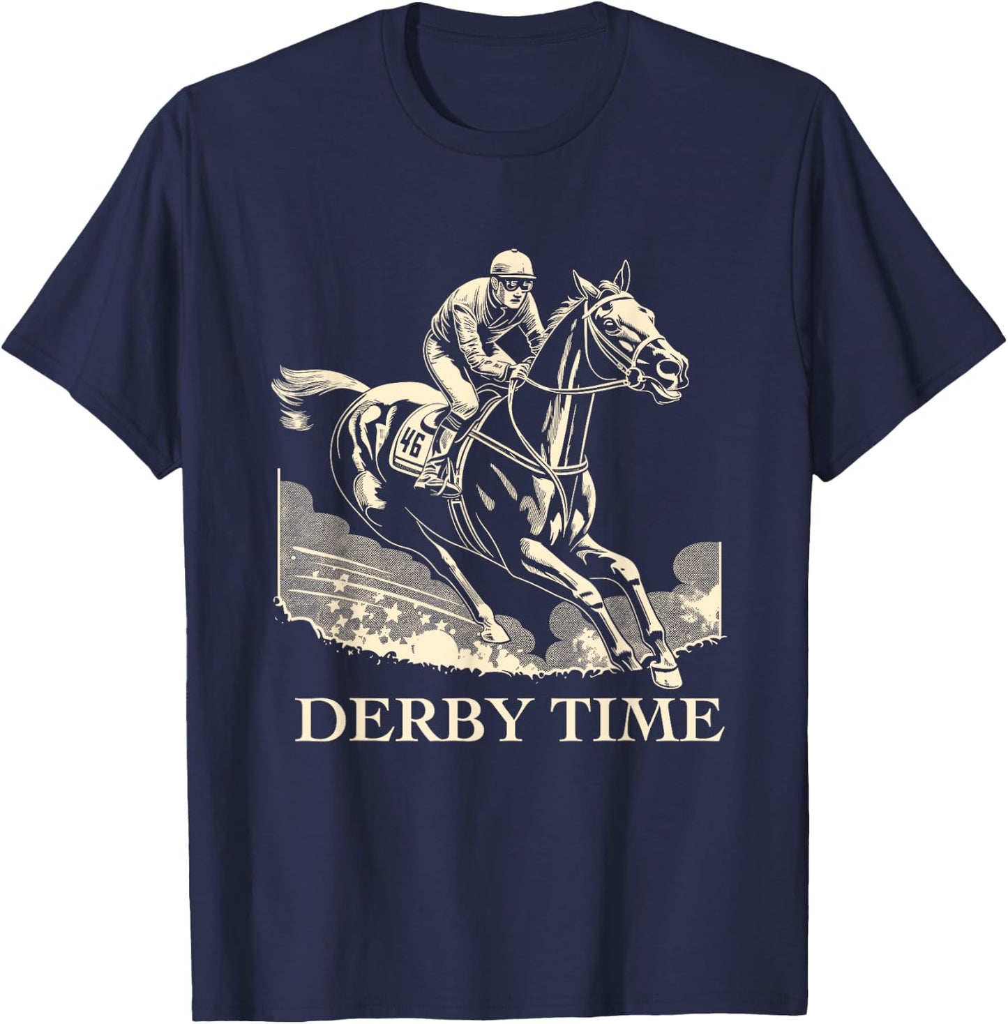 Funny Horse Racing Retro Derby Time Yall KY Derby Horse T-Shirt - T-Shirt | Navy