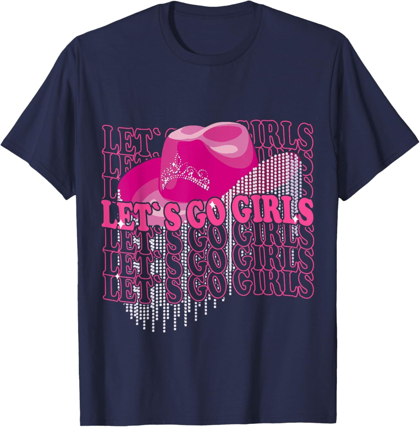 Let´s Go Girls - Country Southern Western Leopard Cow T-Shirt - T-Shirt | Navy