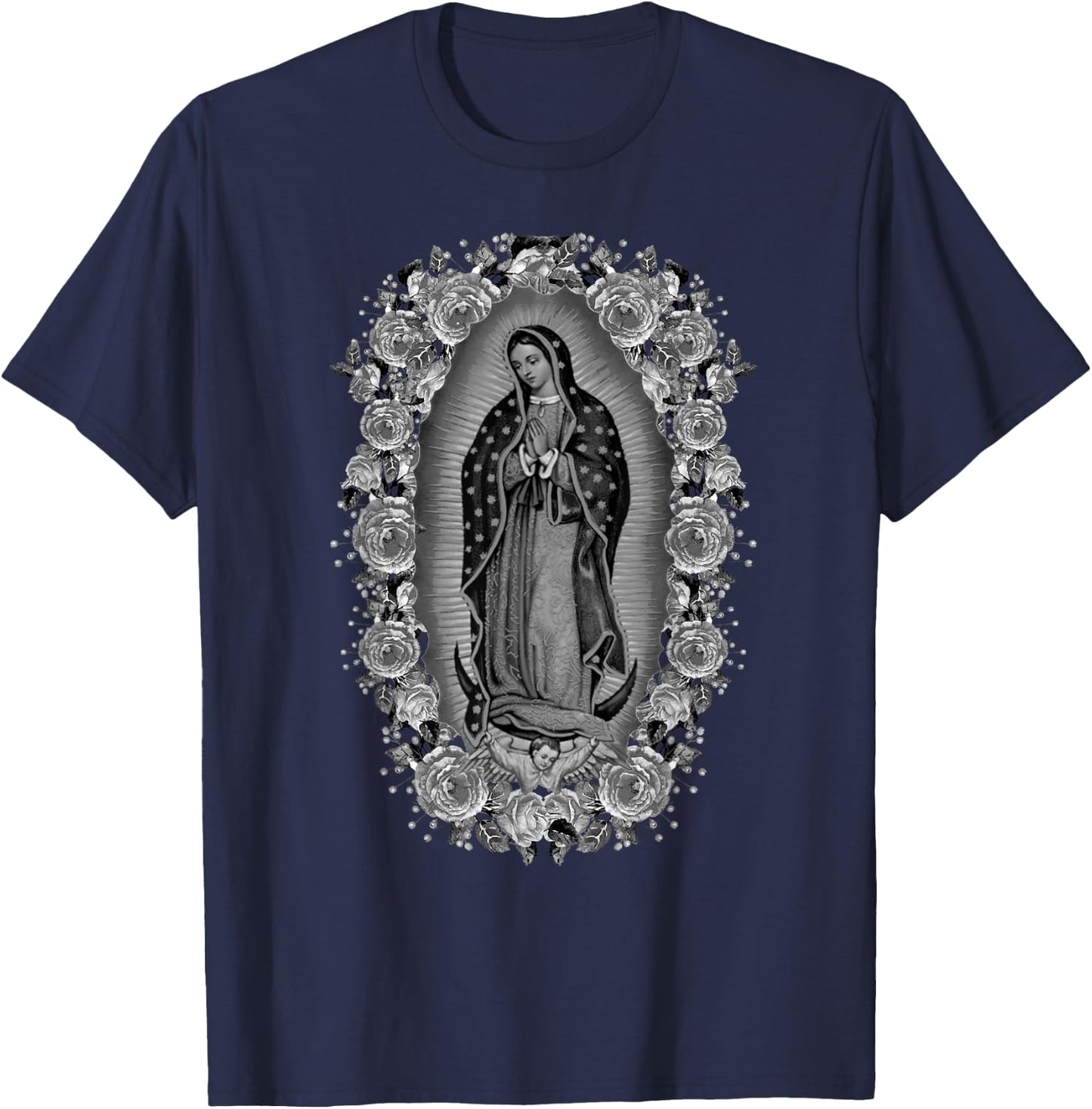 Our Lady Virgen De Guadalupe Virgin Mary T-Shirt - T-Shirt | Navy