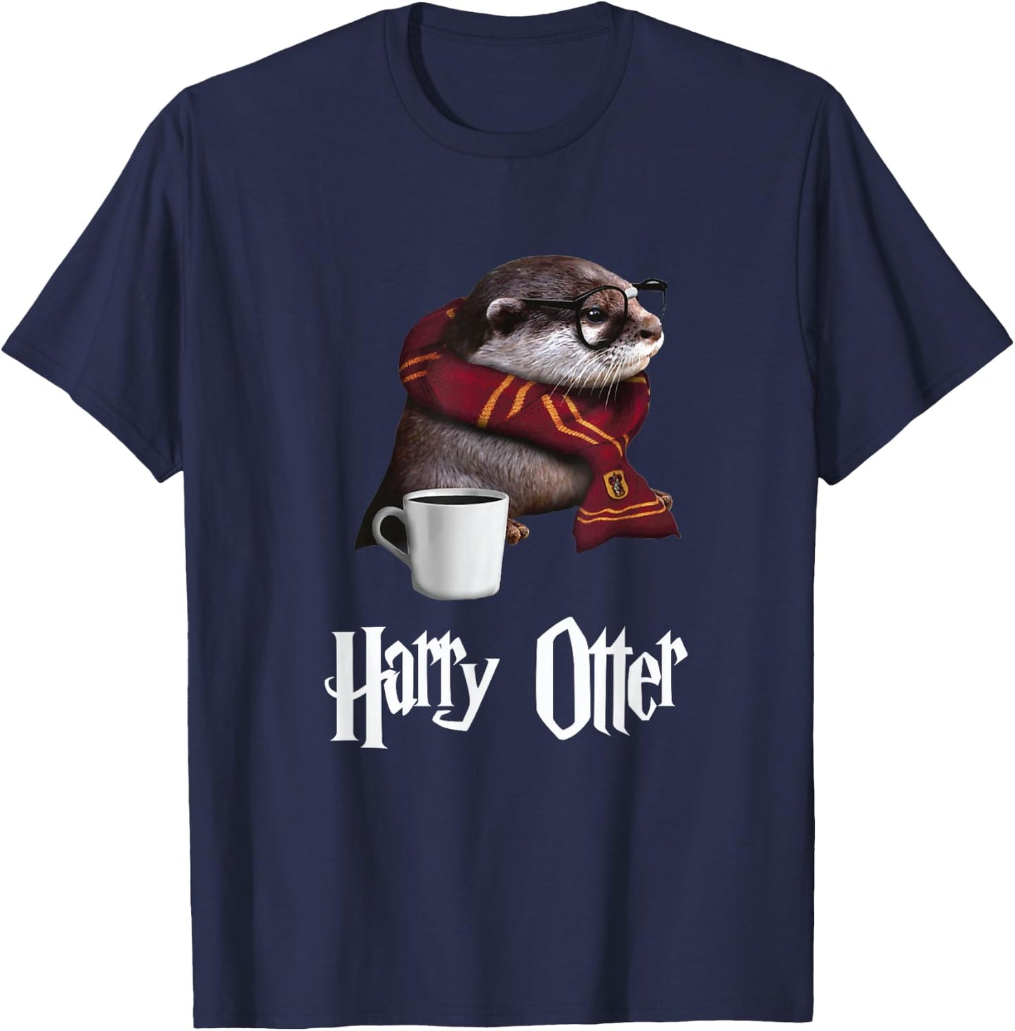 Harry Otter Cute and Funny Otter T-Shirt - T-Shirt | Navy