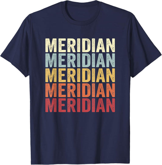 Meridian Colorado Meridian CO Retro Vintage Text T-Shirt - T-Shirt | Navy