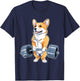 Corgi Weight Lifter Bodybuilding Weight Lifting Deadlift T-Shirt - T-Shirt | Navy