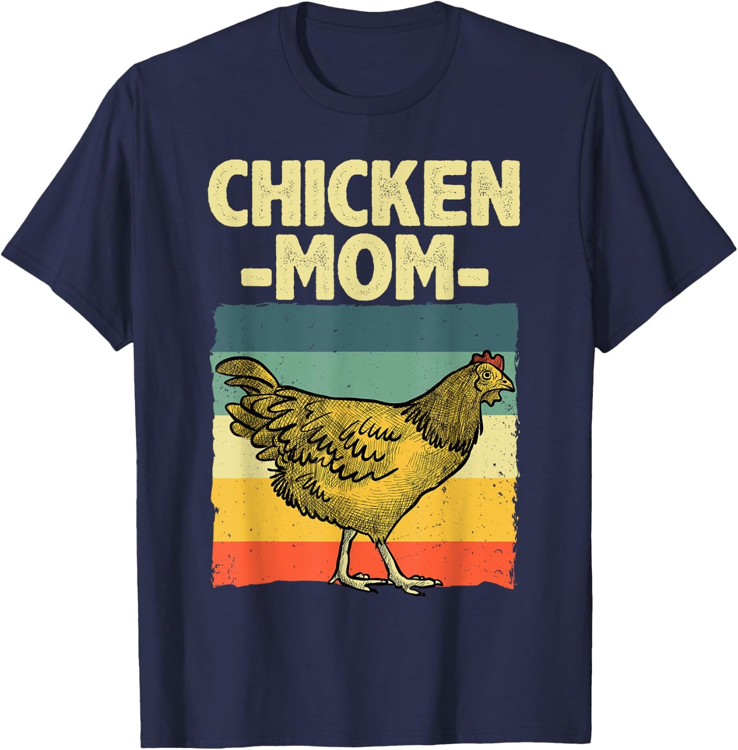 Cool Chicken Mom Art Chicken Farmer Poultry Farm T-Shirt - T-Shirt | Navy