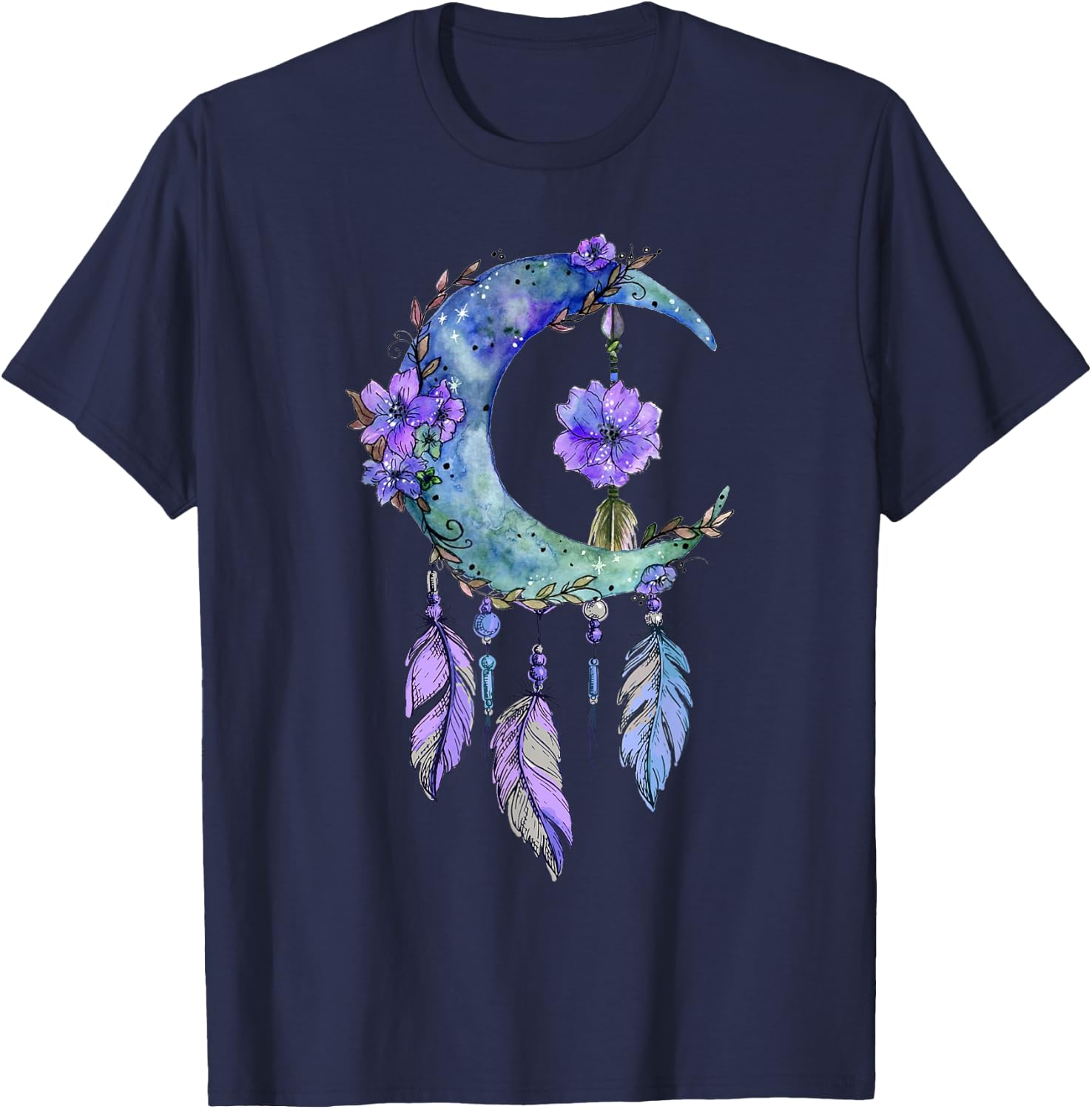Dream catcher tattoo I Indian feather I dream catcher T-Shirt - T-Shirt | Navy