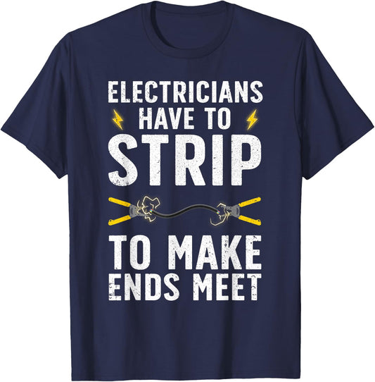 Funny Electrician Women Electrician Electrical Tools T-Shirt - T-Shirt | Navy