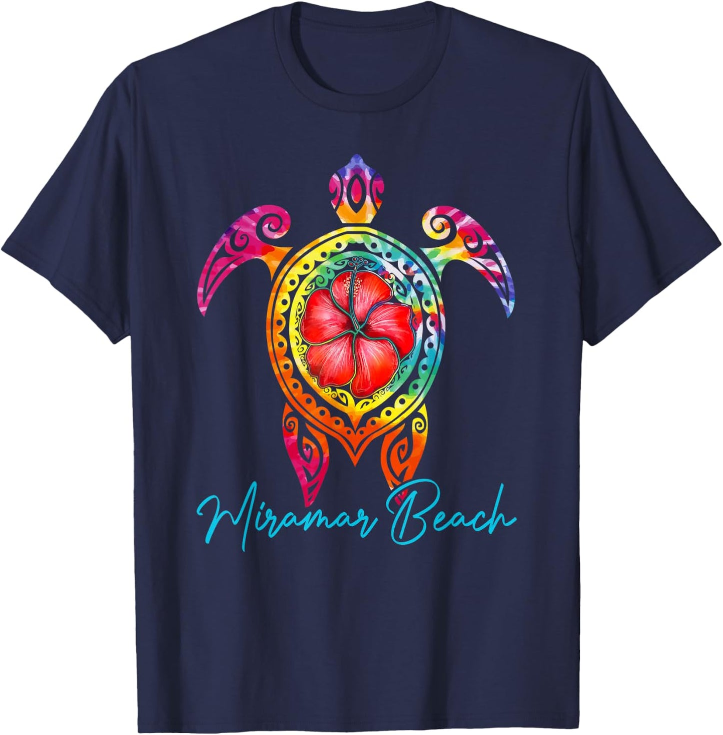 Miramar Beach Florida Tie Dye Sea Turtle Vacation 2026 T-Shirt - T-Shirt | Navy