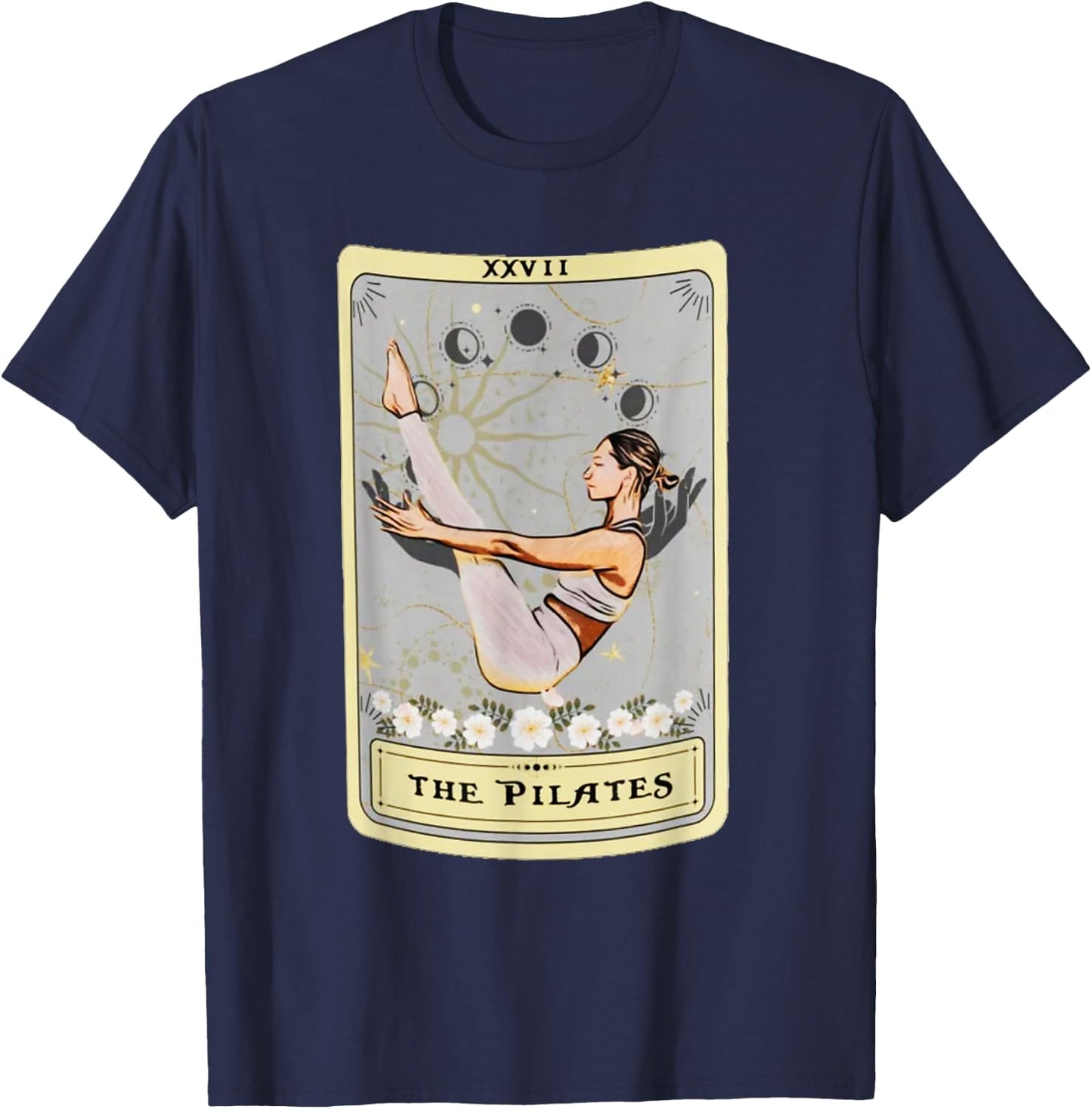 The Pilates Tarot Card Women's -Kids Vintage Black Cartoon T-Shirt - T-Shirt | Navy