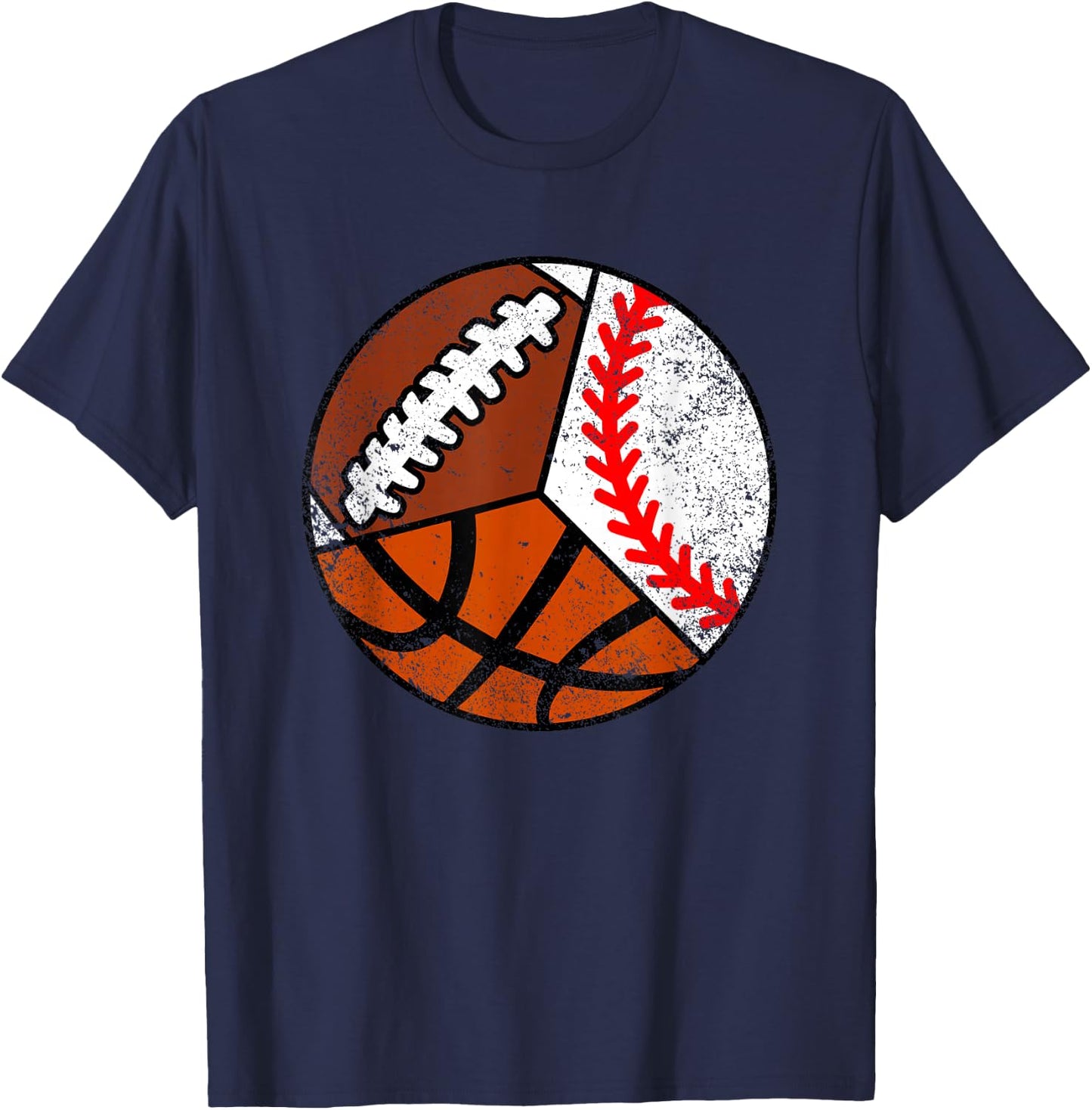 Football Baseball Basketball Player Funny Ball Sport T-Shirt - T-Shirt | Navy