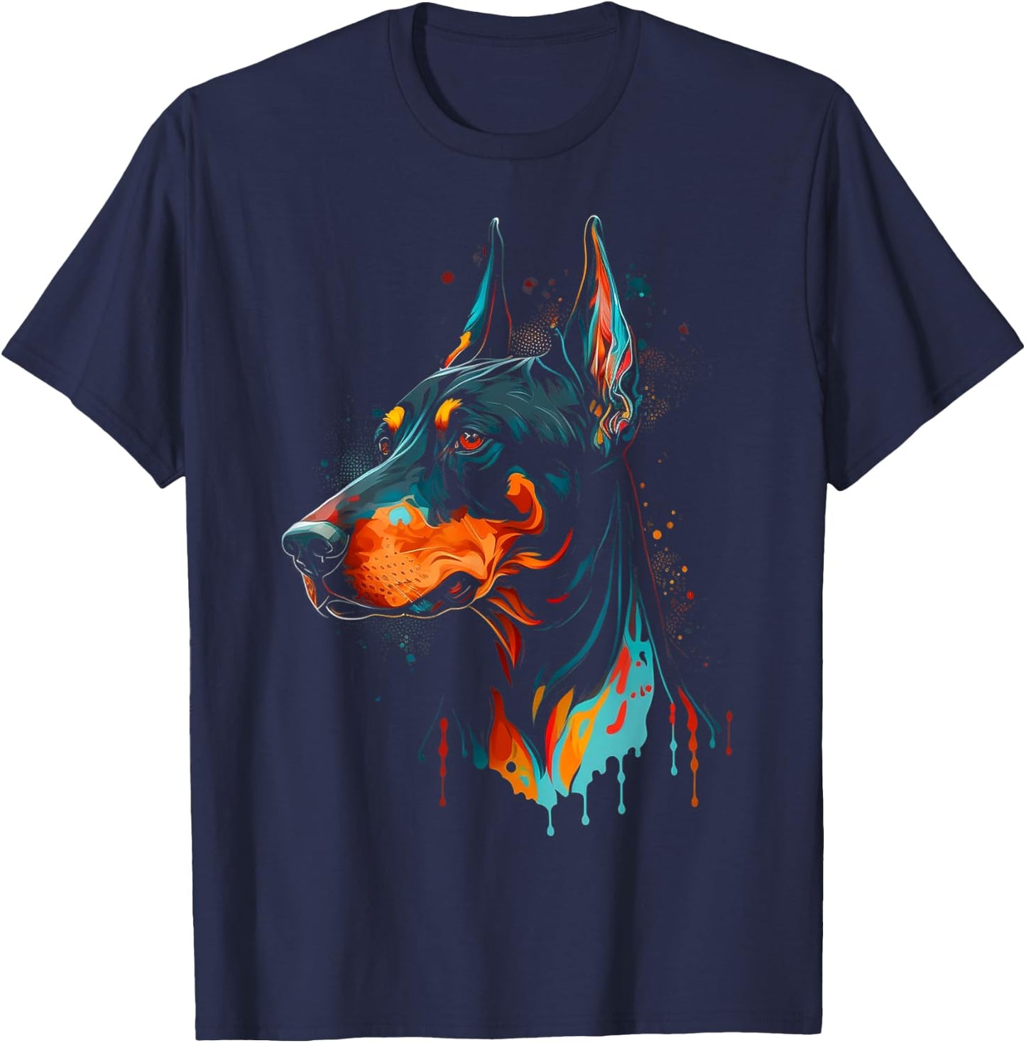 Colorful Doberman Pinscher For Dog Owners T-Shirt - T-Shirt | Navy