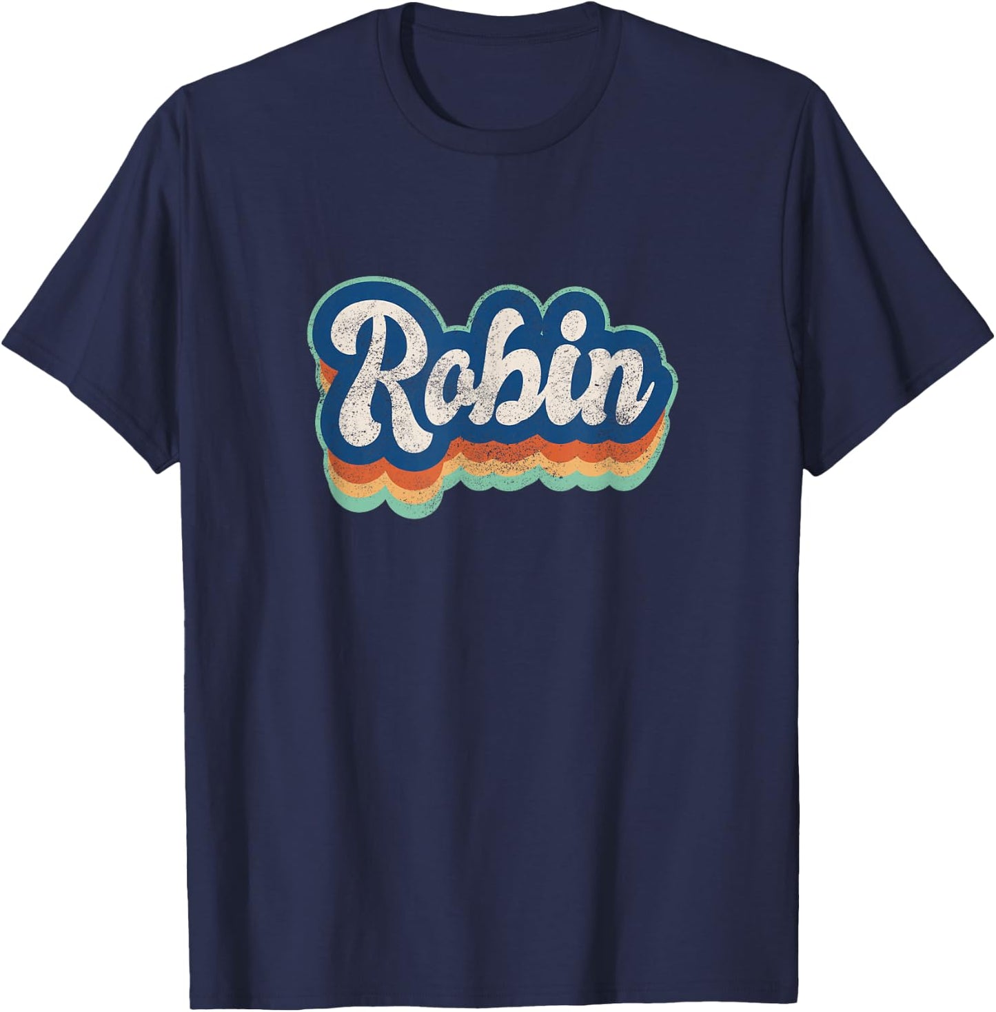 Robin First Name Boy Vintage Style 70s 80s Personalized T-Shirt - T-Shirt | Navy