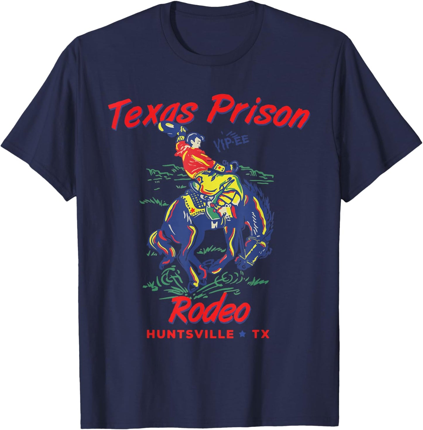 Texas Prison Rodeo Shirt, Western Cowboy T-Shirt - T-Shirt | Navy