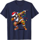 Dabbing Black African American Santa Claus Hip hop Xmas PJS T-Shirt - T-Shirt | Navy