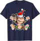 Xmas Monkey Lover - Monkey Wearing Santa Hat Christmas T-Shirt - T-Shirt | Navy