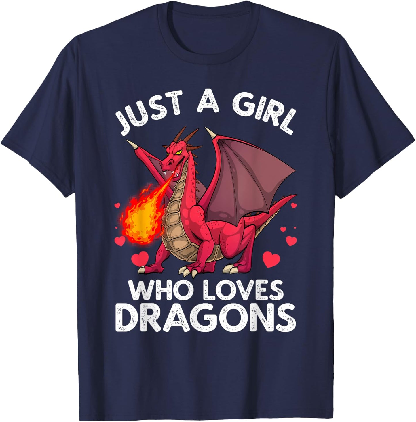 Cool Dragon Girls Dragons Mythical Dragon Lovers T-Shirt - T-Shirt | Navy