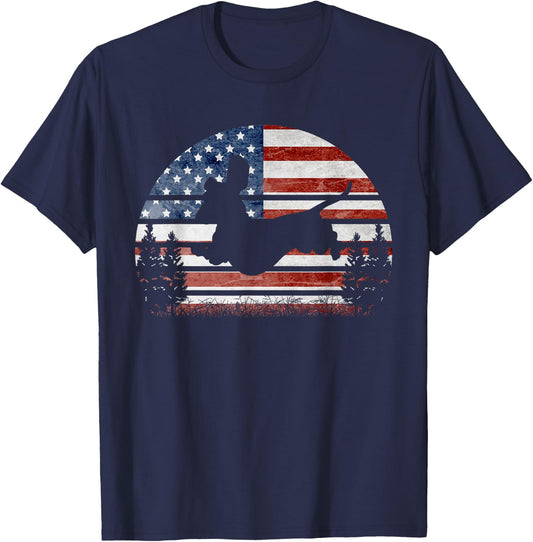 American Flag Dachshund Patriotic 4th Of July Weiner Lover T-Shirt - T-Shirt | Navy