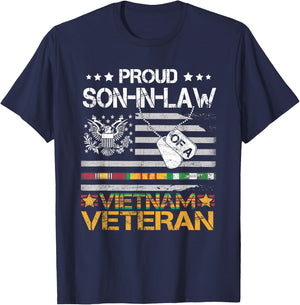 Proud Son-In-Law Of Patriotic US Army Vietnam Veteran T-Shirt - T-Shirt | Navy