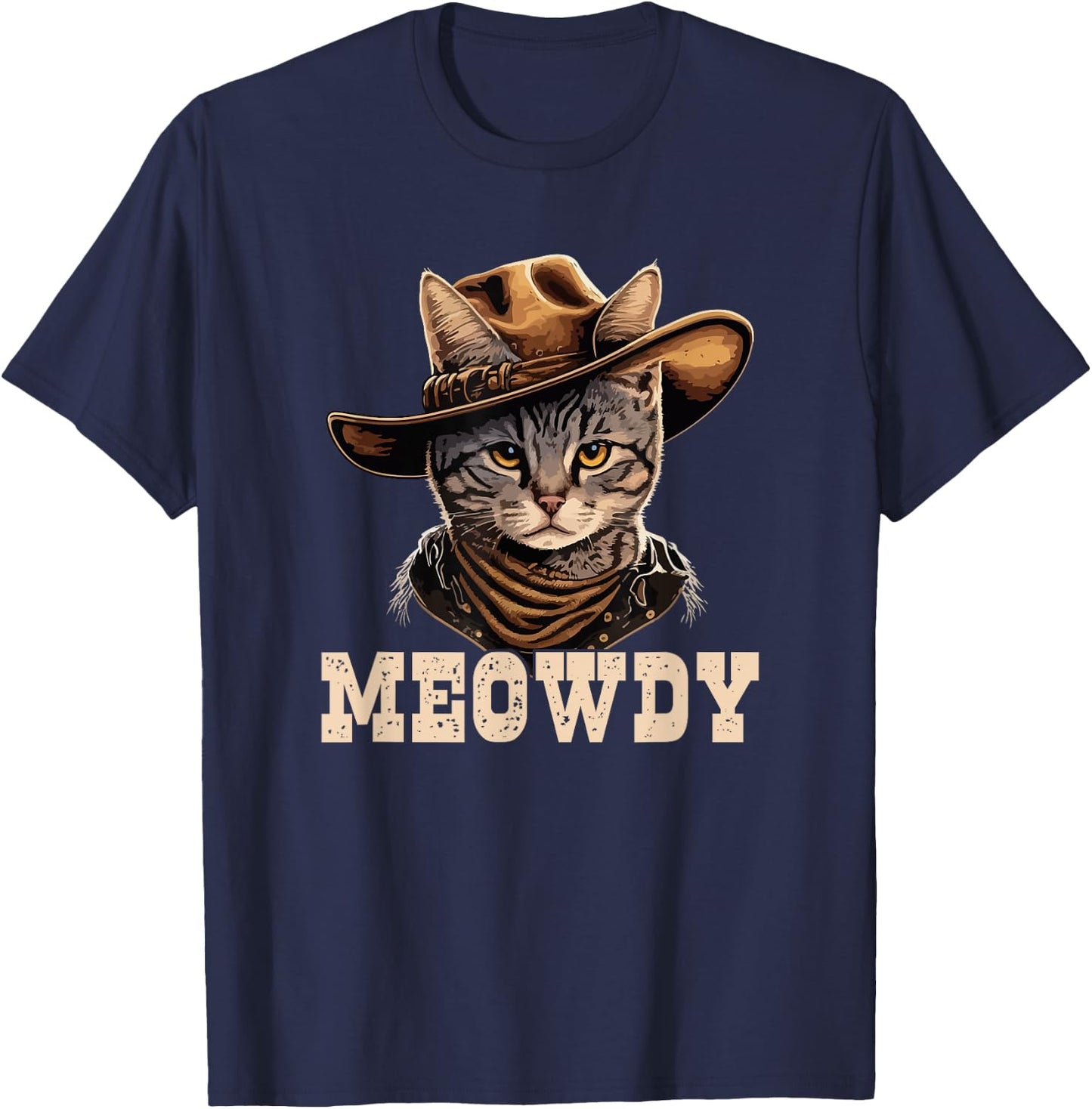Cowboy Cat Meowdy T-Shirt - T-Shirt | Navy