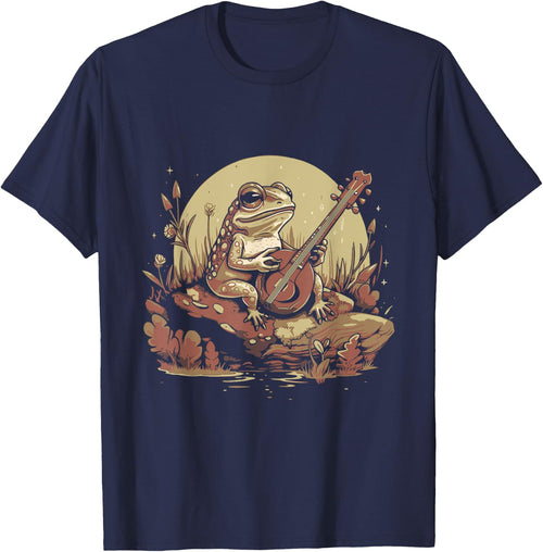 Banjo Frog Cottagecore Aesthetic Vintage Nature Graphic