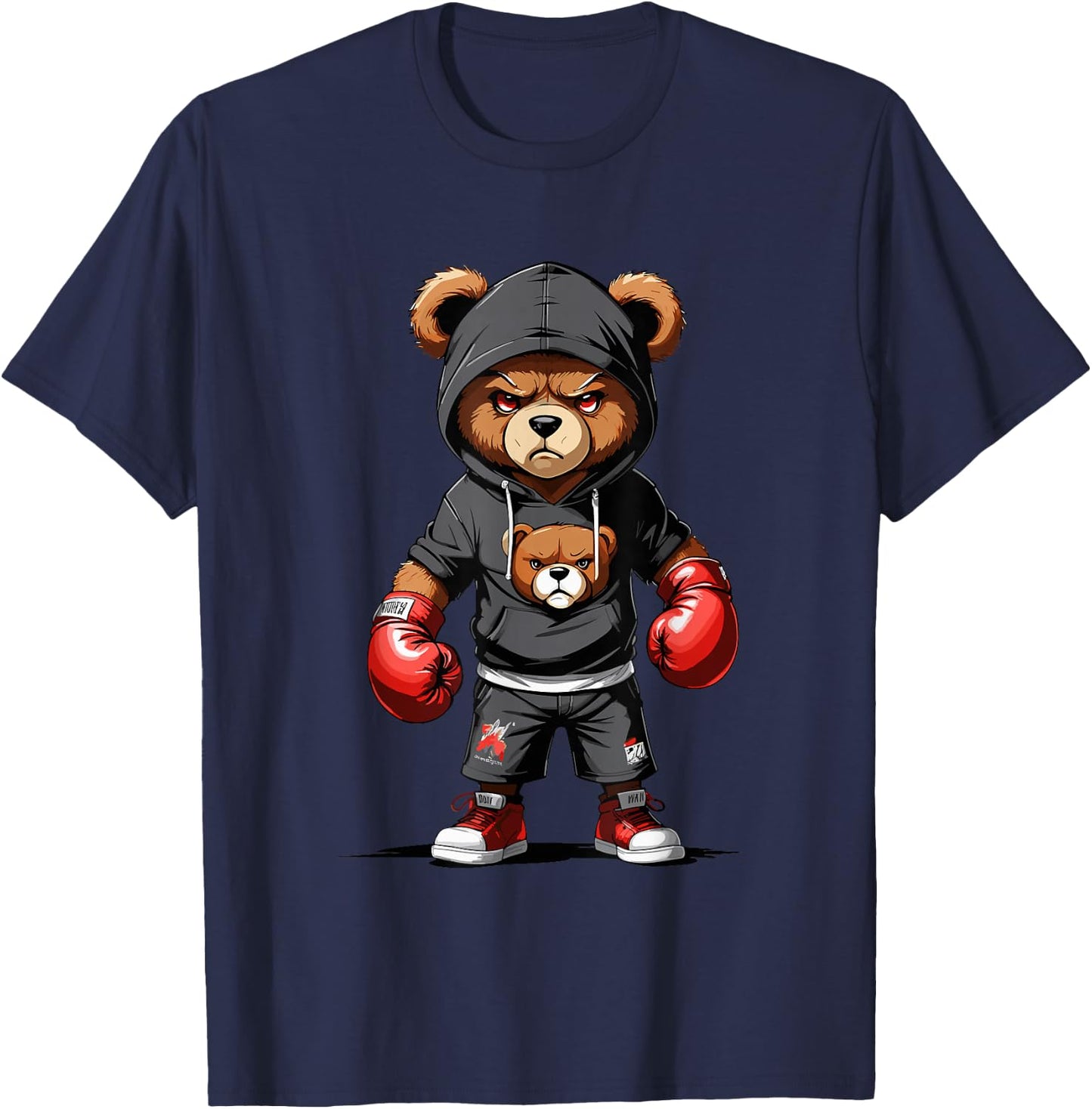 Teddy Bear Gangster Boxer with Hip Hop Street Clothes T-Shirt - T-Shirt | Navy