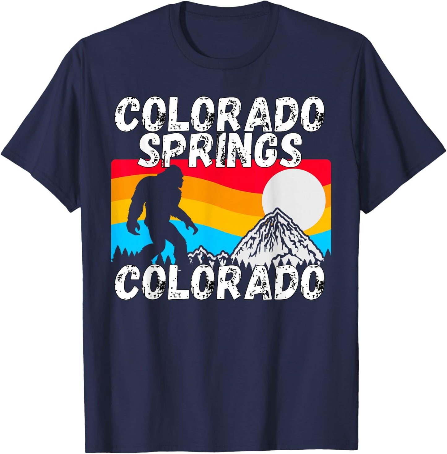 Retro Colorado Springs Colorado Apparel T-Shirt - T-Shirt | Navy