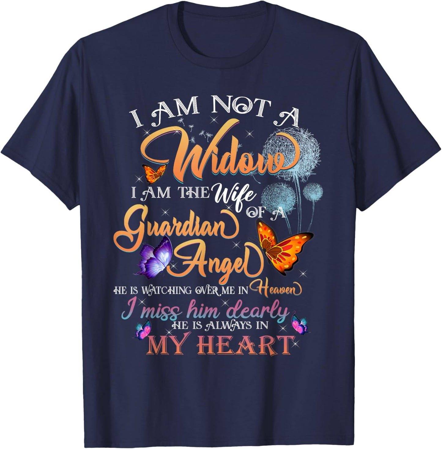 My Husband's Wings Were Ready But My Heart Was Not Memories T-Shirt - T-Shirt | Navy