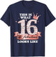 16 & Fabulous I Rose And Black Party Group Candid Photo Item T-Shirt - T-Shirt | Navy