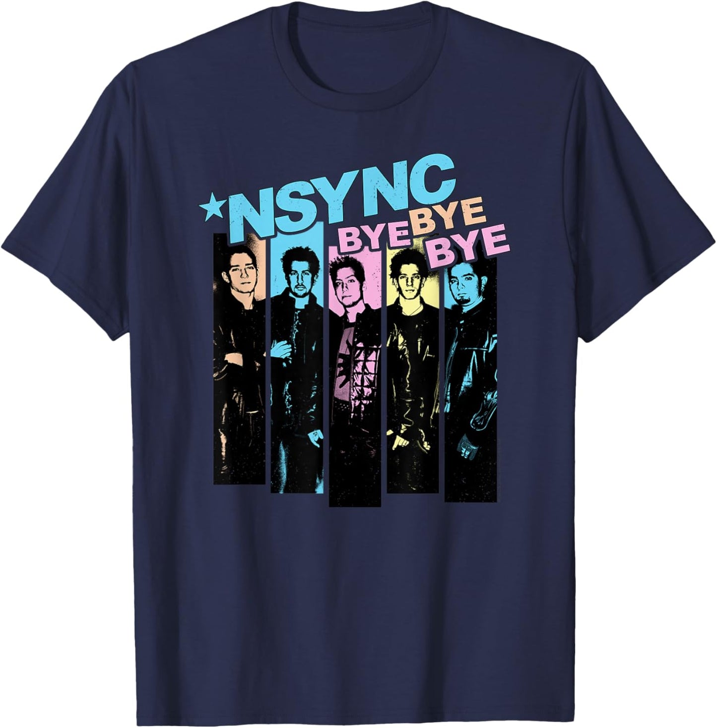 NSYNC Official Neon Bye Bye Bye T-Shirt - T-Shirt | Navy