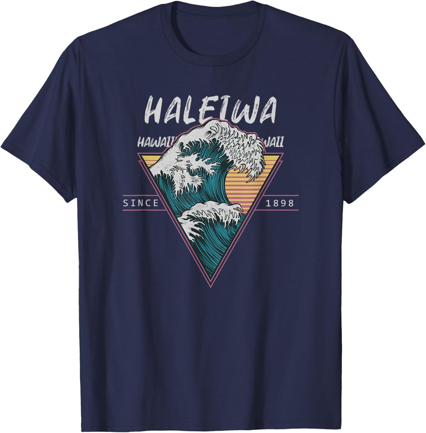 Haleiwa Oahu Hawaii Surf Great Wave T-Shirt - T-Shirt | Navy