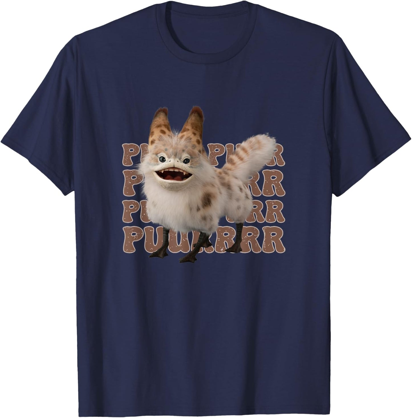 Star Wars: Ahsoka Loth-Cat Vintage Purr Logo Text Stack T-Shirt - T-Shirt | Navy
