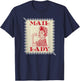 Female Postal Worker Mail Lady Stamp World Post Day T-Shirt - T-Shirt | Navy