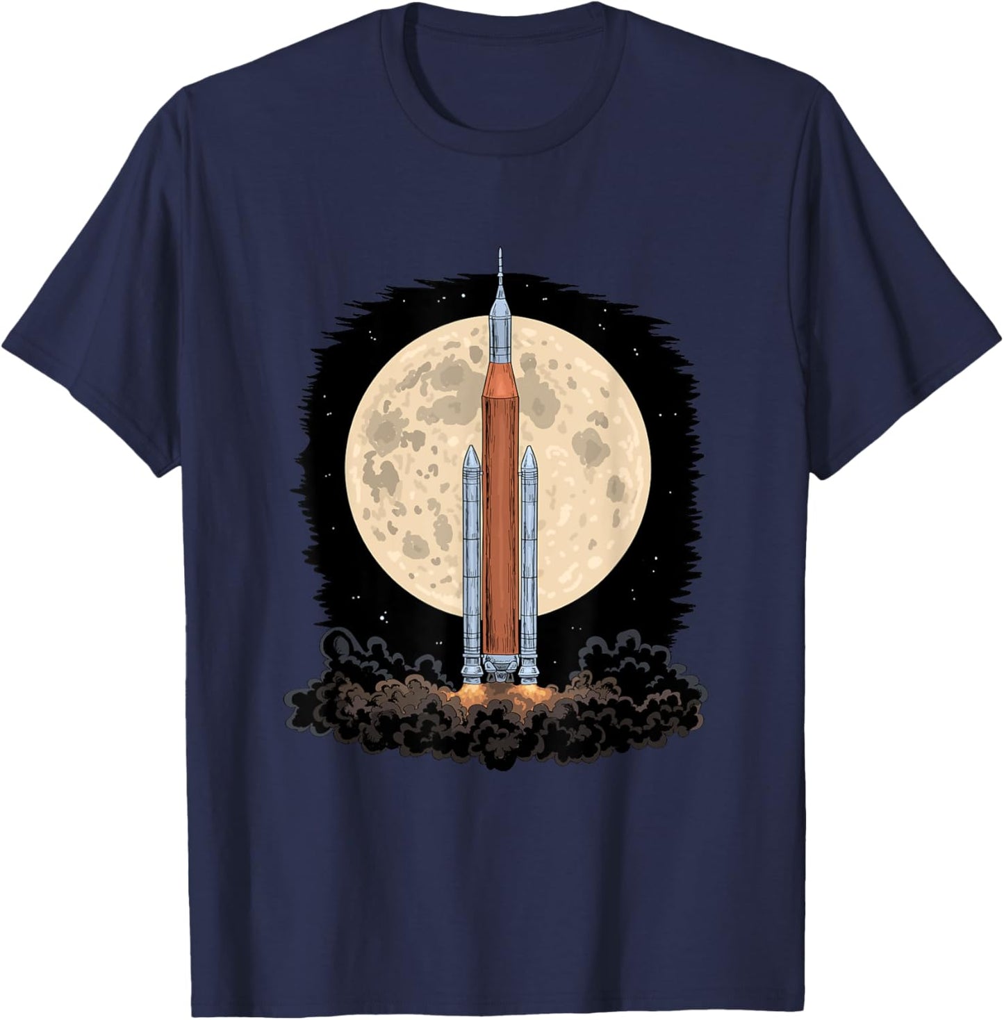 Artemis 1 SLS Rocket Launch Mission To The Moon And Beyond T-Shirt - T-Shirt | Navy