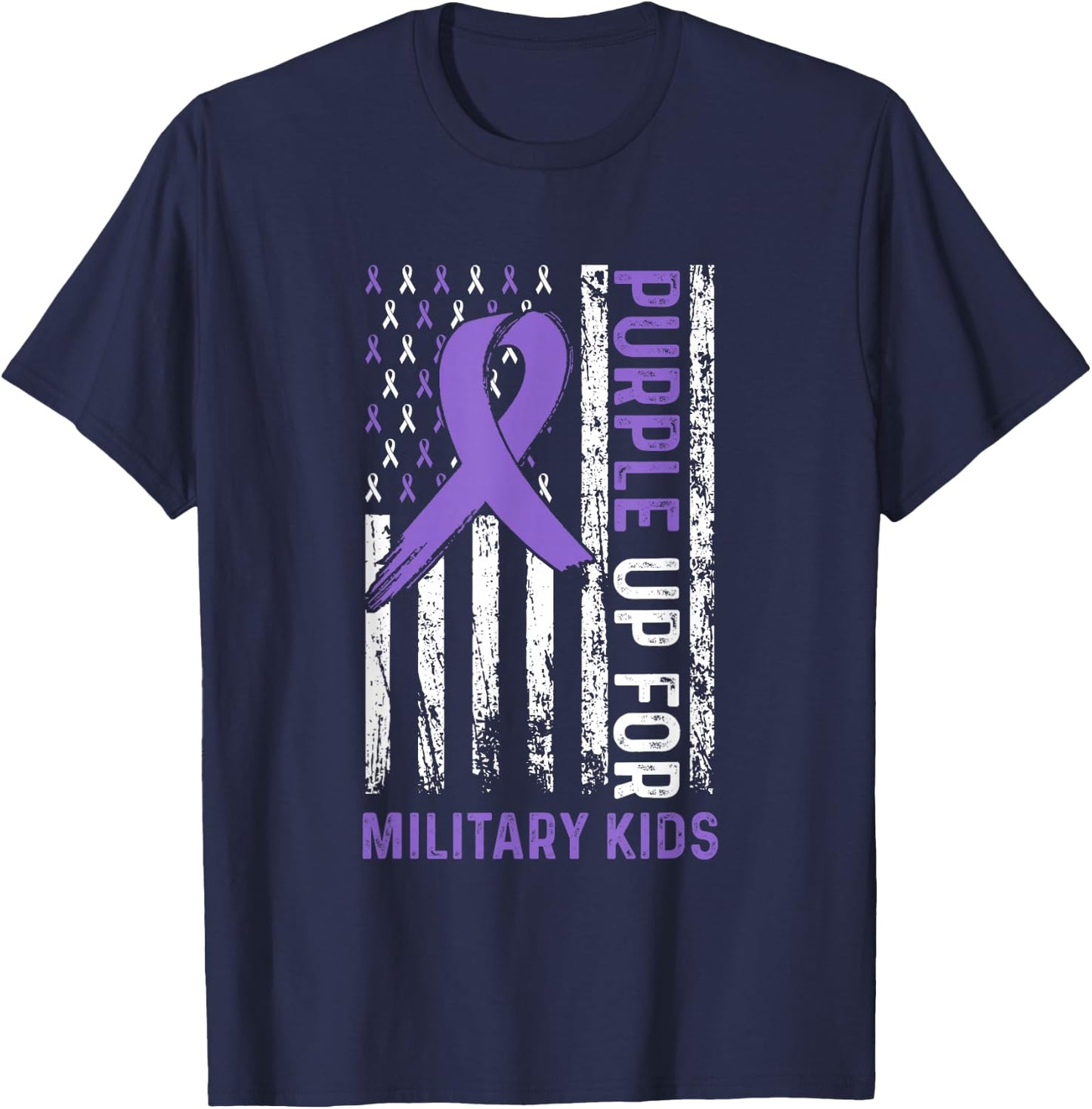 Purple Up for Military Kids - Purple Up For Military Kids T-Shirt - T-Shirt | Navy