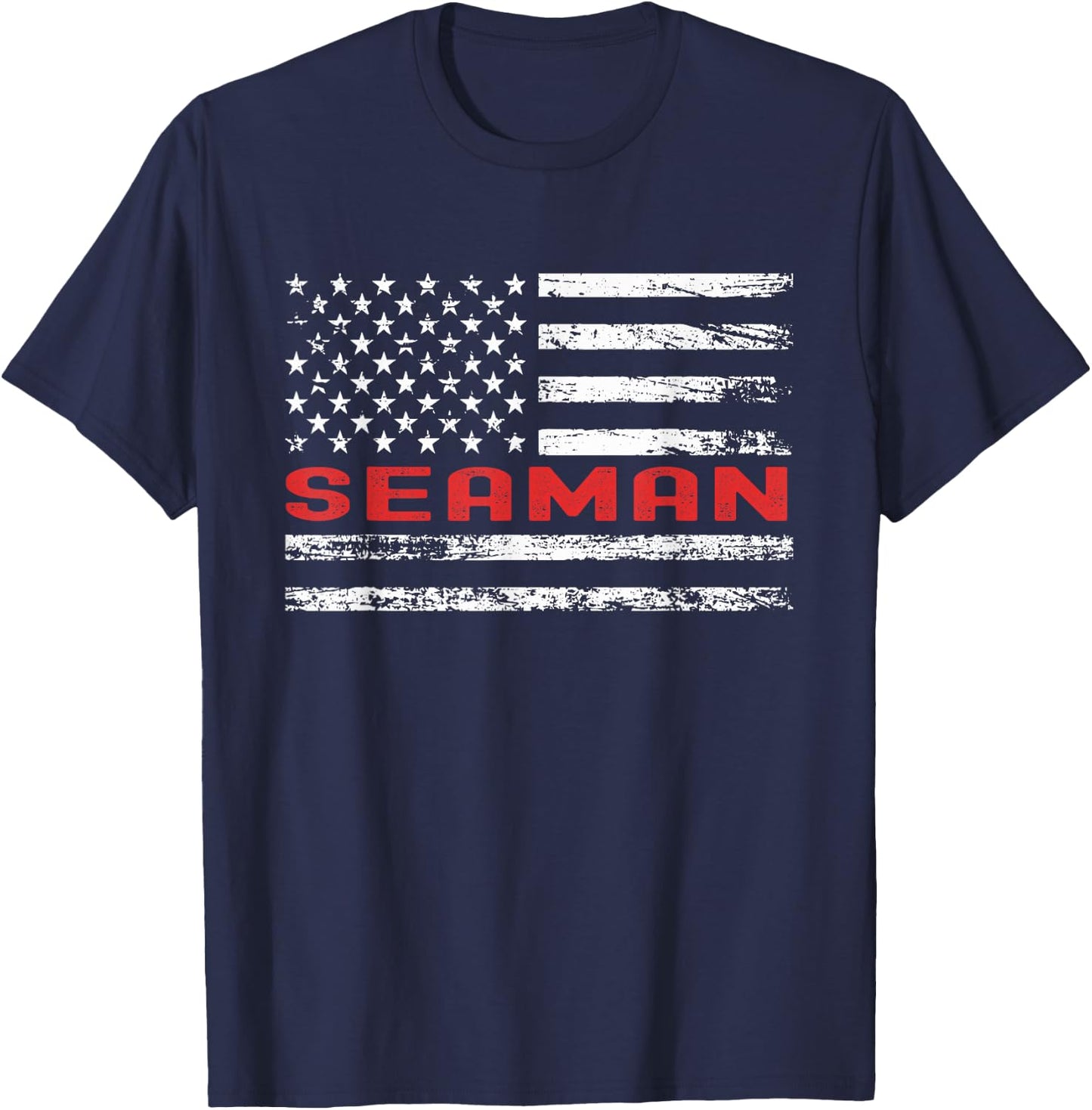 Seaman USA Flag Profession Retro Job Title T-Shirt - T-Shirt | Navy
