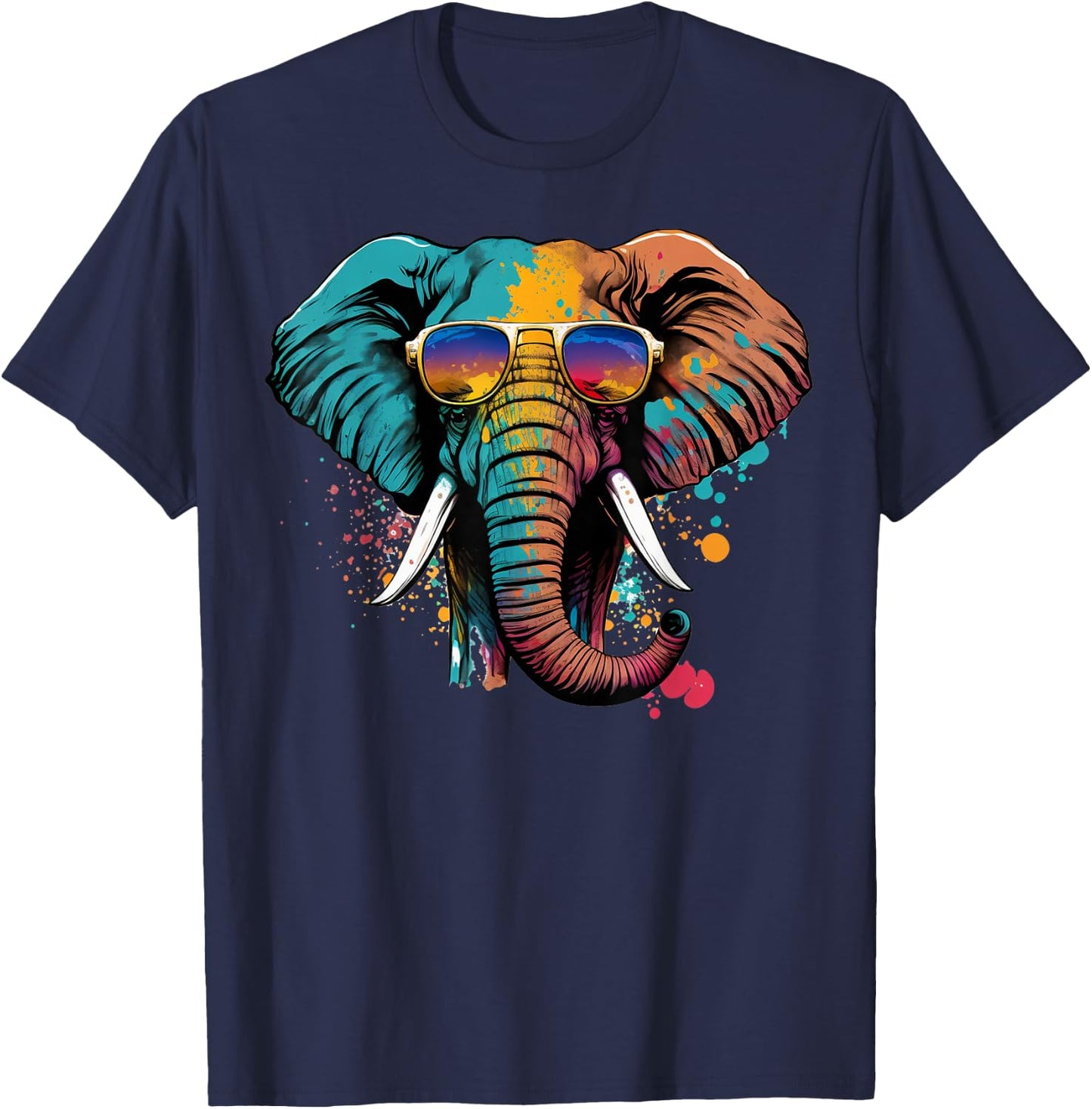 Cute Elephant Lover Animal on Elephant T-Shirt - T-Shirt | Navy