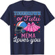 Touchdown or Tutu Mema Loves You Football Gender Reveal Baby T-Shirt - T-Shirt | Navy