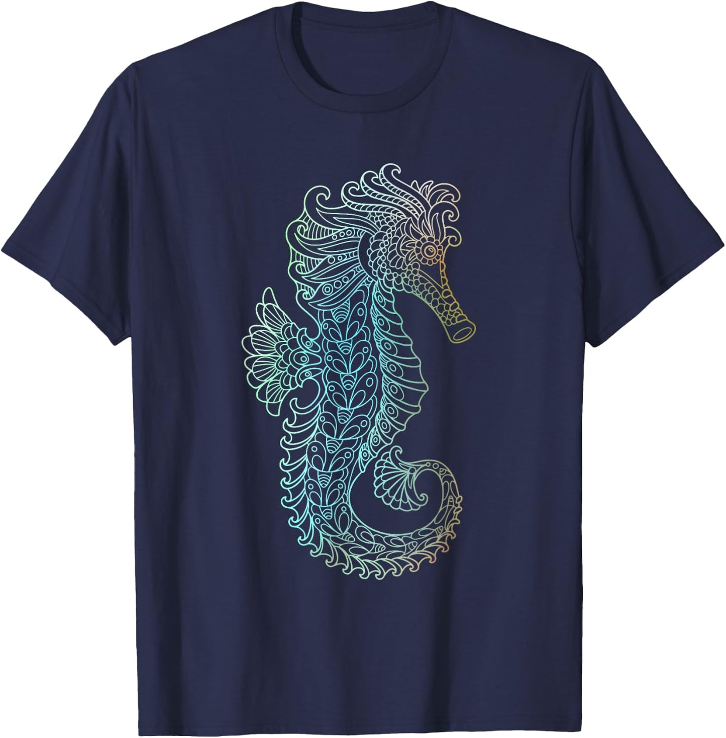 Seahorse Aquatic Design - Underwater Sea Ocean Animal Lover T-Shirt - T-Shirt | Navy