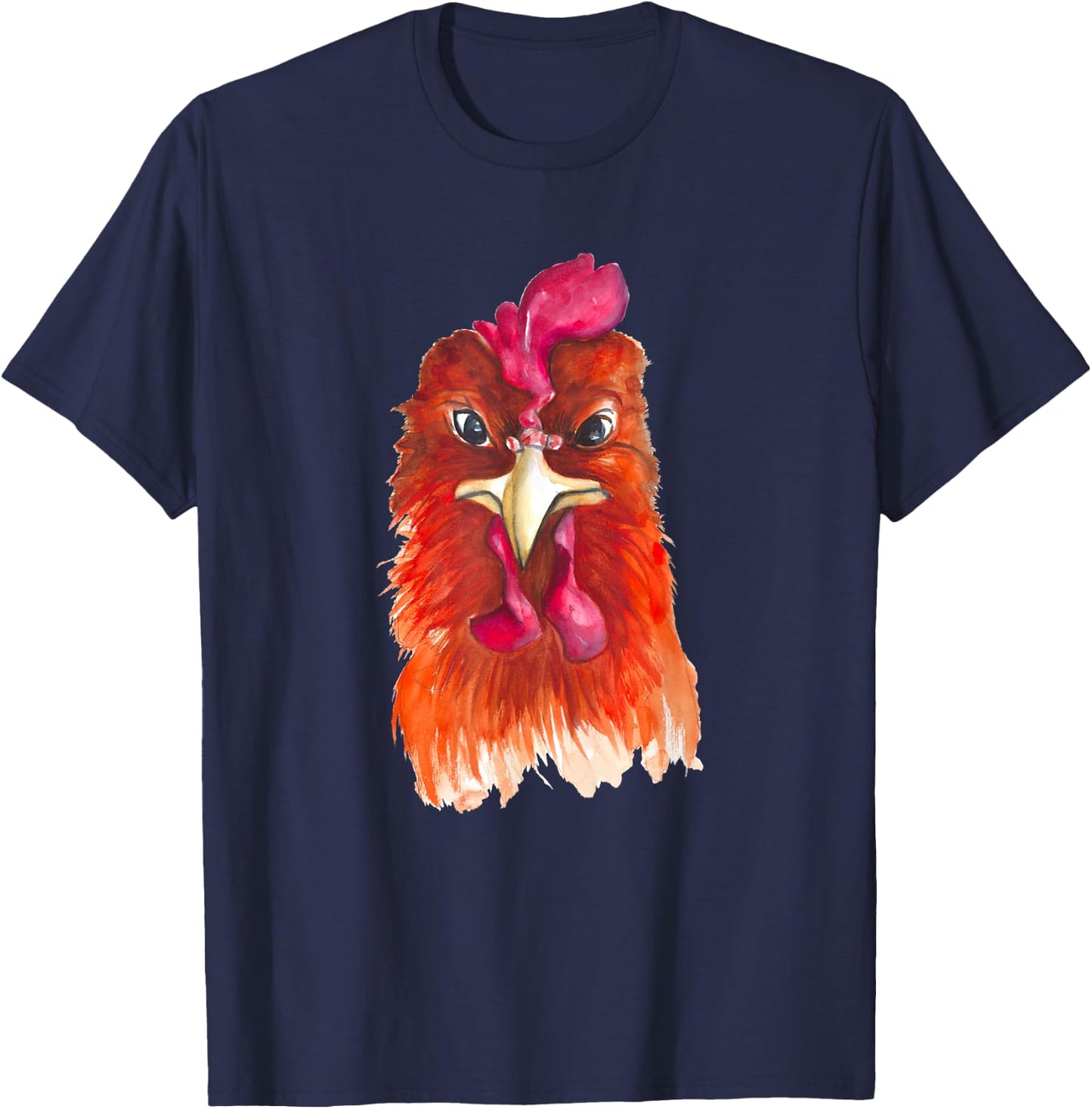 Funny Chicken Farmer design women men angry rooster T-Shirt - T-Shirt | Navy