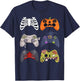 Halloween Skeleton Zombie Gaming Controllers Mummy Boys Kids T-Shirt - T-Shirt | Navy