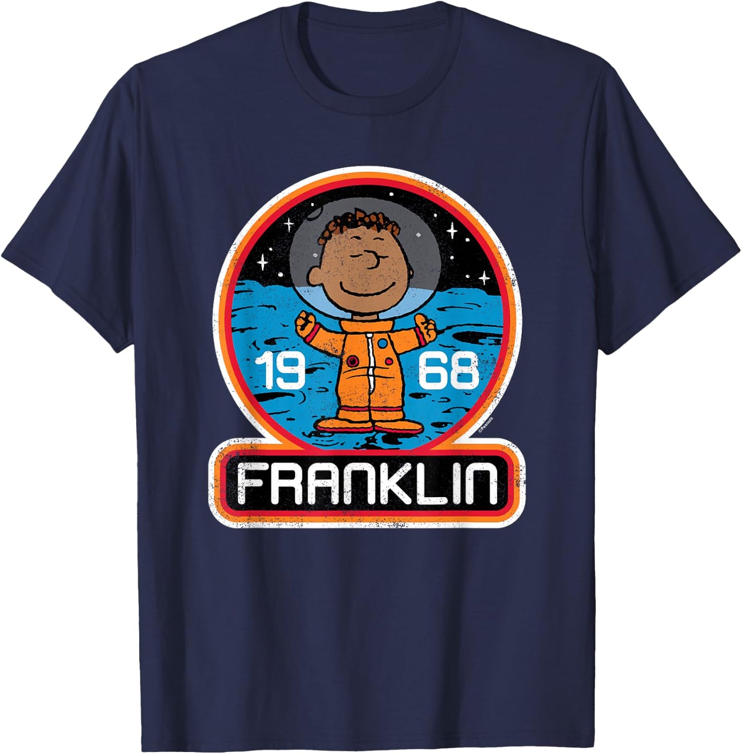Peanuts - Franklin Armstrong Astronaut Space Badge 1968 T-Shirt - T-Shirt | Navy