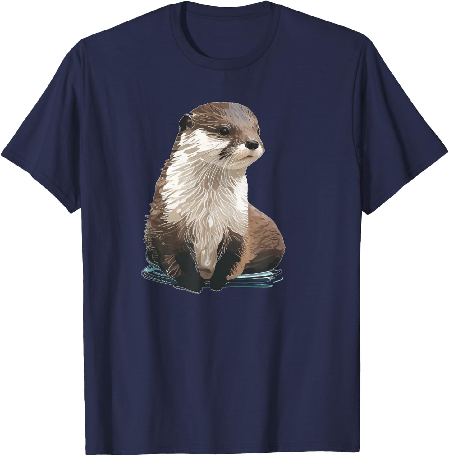 Cute Otter Face for Sea Otter Lovers T-Shirt - T-Shirt | Navy