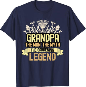 Gardener Grandpa The Man The Myth The Gardening Legend T-Shirt - T-Shirt | Navy