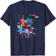 Art Whippet Splashes Of Paint, Abstract Colorful Dog Women Kids T-Shirt - T-Shirt | Navy
