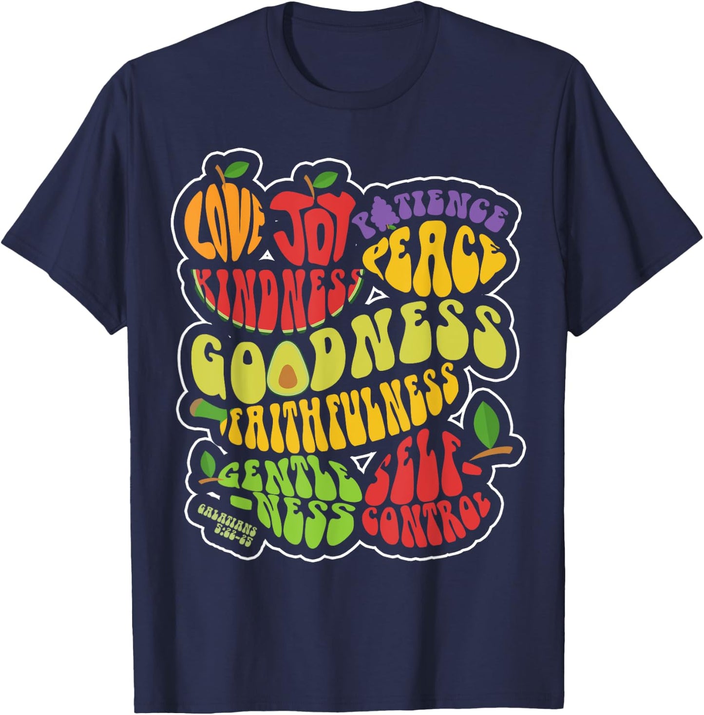Awesome Galatians Fruit Of The Spirit Religious Verses T-Shirt - T-Shirt | Navy