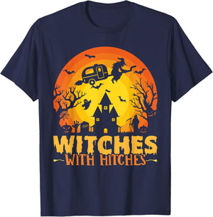 Witches With Hitches Funny Halloween Camping Witches T-Shirt - T-Shirt | Navy