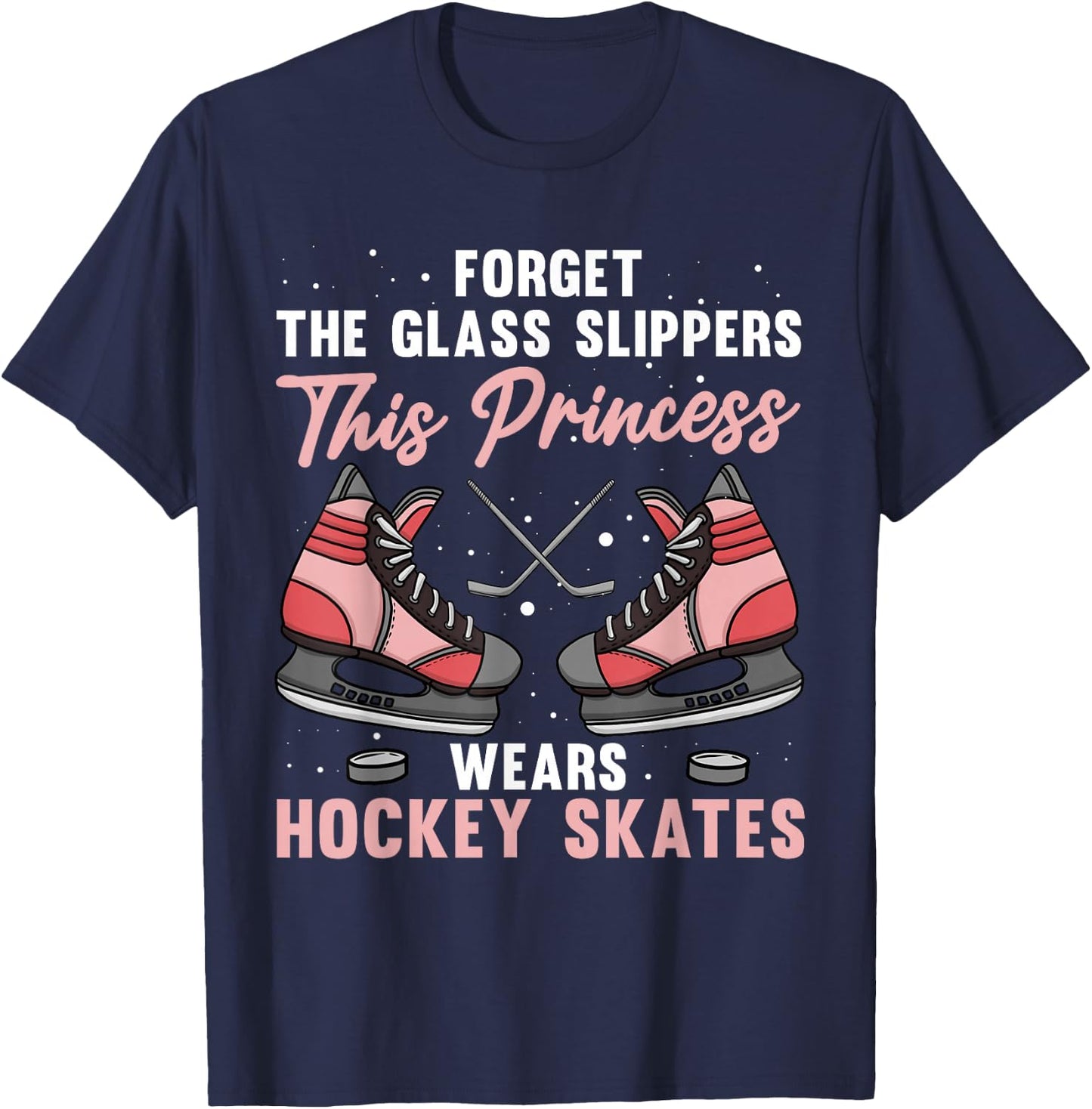 Funny Ice Hockey Art Girls Ice Hockey Player Lover T-Shirt - T-Shirt | Navy