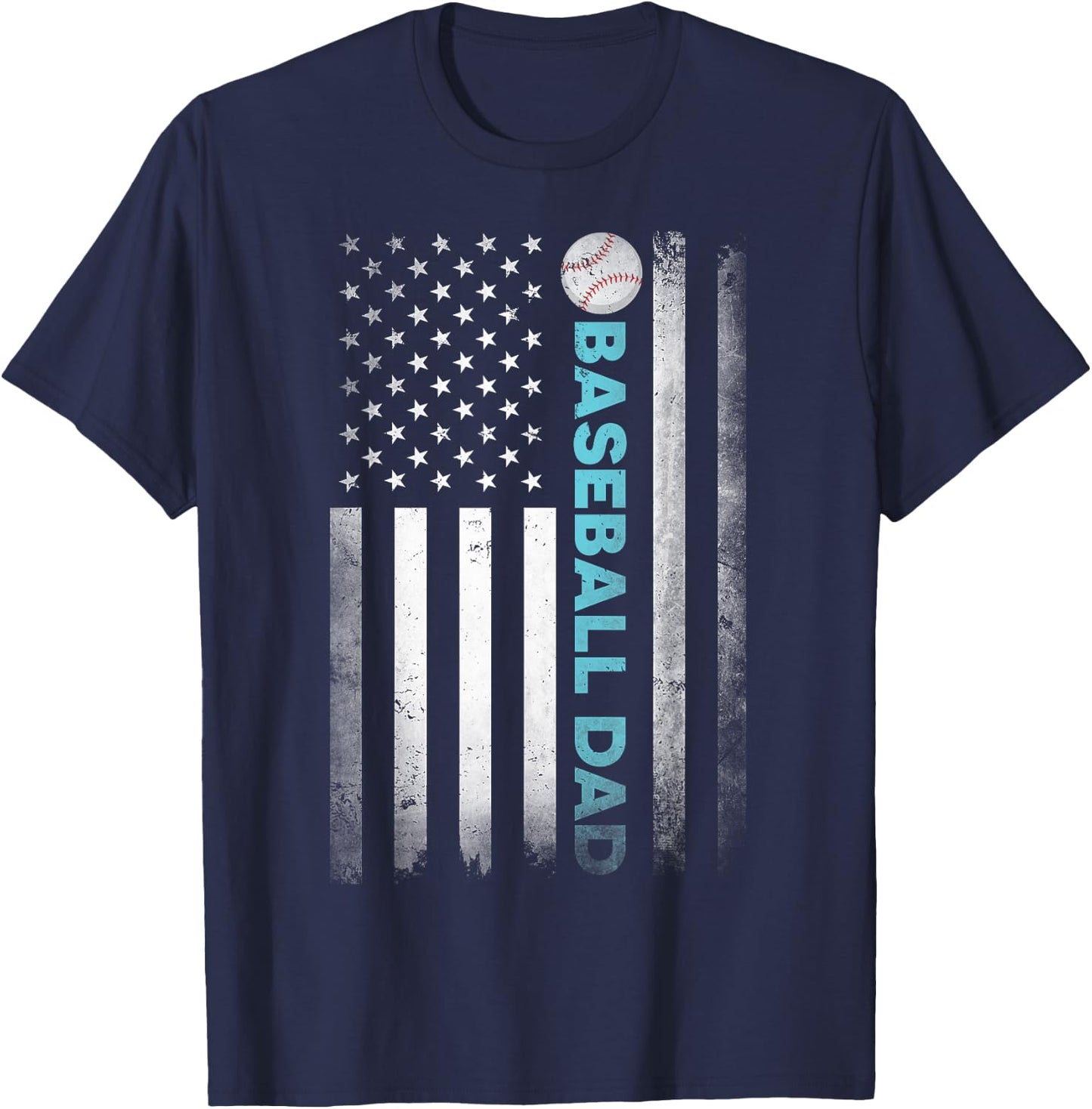 Funny Dad Fathers Day Baseball Dad T-Shirt - T-Shirt | Navy