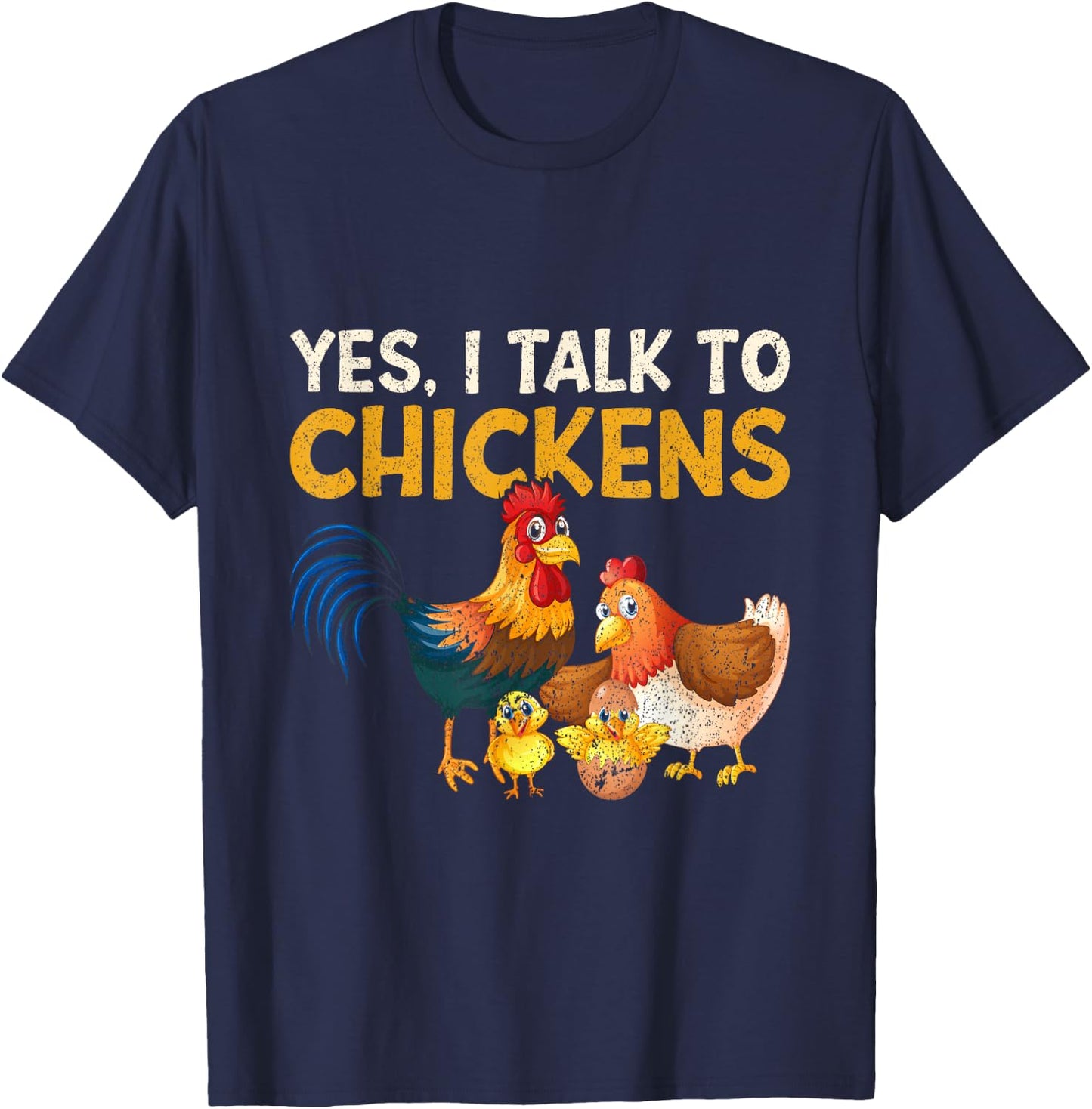 Kids Farming Boys Funny Farmer Gifts Women Yes, I Talk To Chickens | Farm Lover Funny Chicken Farmer T-Shirt - T-Shirt | Navy