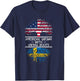 American Grown with Viking Roots Swedish flag T-Shirt - T-Shirt | Navy